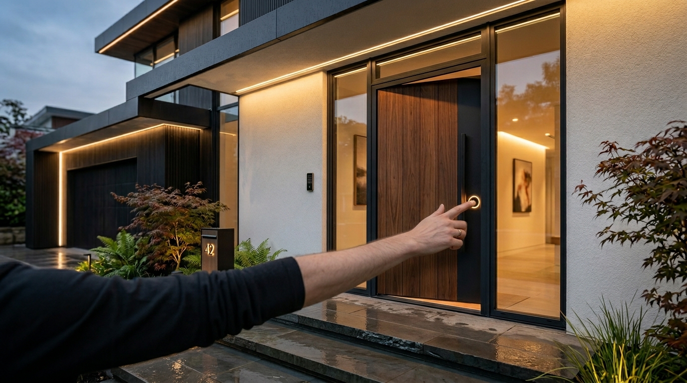 ekey fingerprint front door in action.