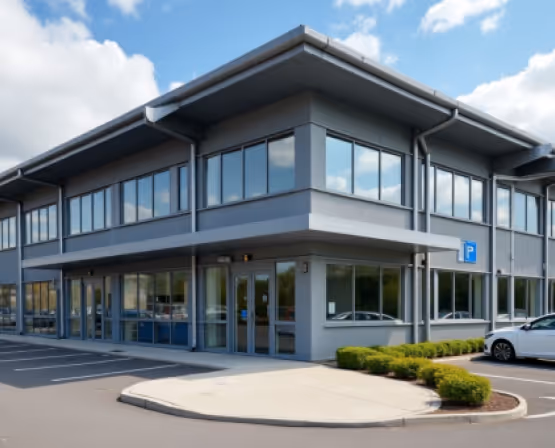 Modern commercial office building.